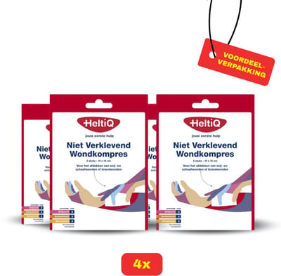 Heltiq Niet Klevend Wondkompres - 5 x 5 cm - 4 x 5 stuks voordeelverpakking