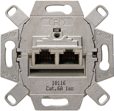 KOPP - UTP RJ45 Stopcontact - Wandcontactdoos - Inbouw - 2-voudig UTP CAT6