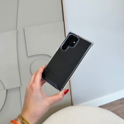 ShieldCase Shock case geschikt voor de Samsung Galaxy S25 Ultra hoesje - back cover met schokbestendige randen - Siliconen telefoonhoesje (transparant)