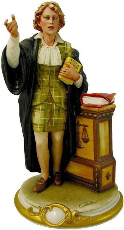 Capodimonte - beeldje - advocate - porselein - handgemaakt - Italiaans - erfgoed