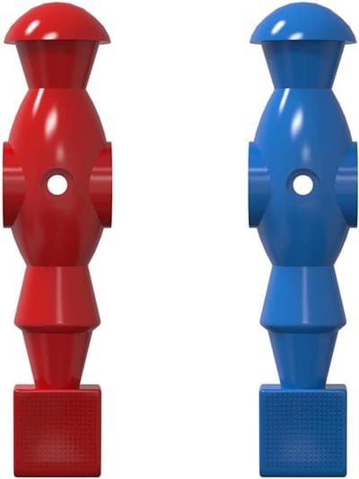 Voetbaltafelspelers - Poppetjes tafelvoetbal - Indoor spelplezier - Duurzaam polypropyleen - 24 x 21 x 97 cm - Blauw en rood