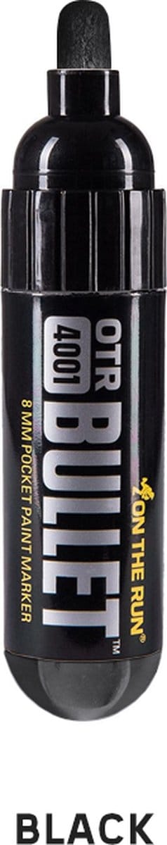 OTR.4001 - On The Run - Bullet Marker - Zwart - Verfstift - 8mm punt