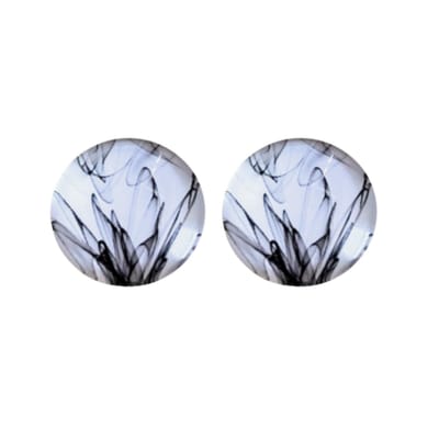 Clip oorbellen Cadi zwart wit 2 cm