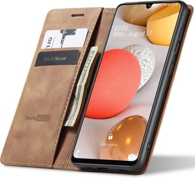 Hoesje geschikt voor Samsung Galaxy A42 - Book Case Leer Slimline Bruin