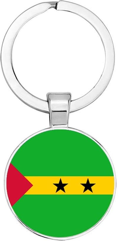 Akyol - Sao Tomé en Principe Sleutelhanger - Sao Tomé en Principe- Toeristen - Must go - Sao Tomé and Principe travel guide - Accessoires - Cadeau - Gift - Geschenk - 2,5 x 2,5 CM