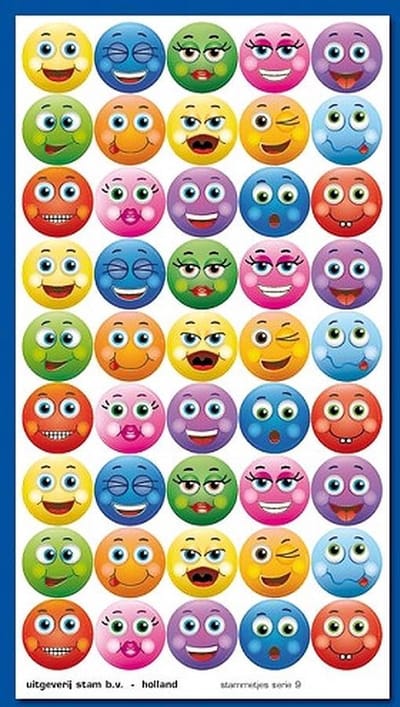 BELONINGSSTICKERS STAM GEZICHTJES - 675 STUKS