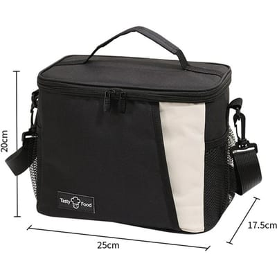 Geïsoleerde Lunchtas Grote Lunchtassen Voor Vrouwen Mannen Herbruikbare Lunchtas Met Verstelbare Schouderriem black