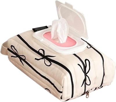 Doekjes Dispenser - Etui Hoes - Babykamer Organiseren - Koreaans Geïnspireerd - 24 x 15 x 6 cm - Ivoor