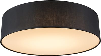 QAZQA drum led - Moderne LED Plafondlamp - 1 lichts - Ø 400 mm - Zwart - Woonkamer | Slaapkamer | Keuken