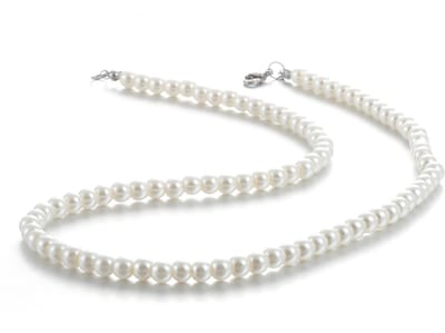 Parelketting voor dames en heren, halsketting met imitatiekralen, 6/8 mm, ronde parels, cadeau voor Kerstmis, verjaardag, sieraden, lengte 40-60 cm