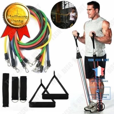 11-delige set Weerstandsbuizen Gym Fitness Workout Oefening Handgrepen yogabanden Fitness- en Krachttraining Accessoires