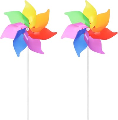 2 Sets Wind Spinner - 14 x 8 Inch Tuin Decoratie, Kleurige Windmolens voor Buiten, Tuinaccessoires en Achtertuin Versiering