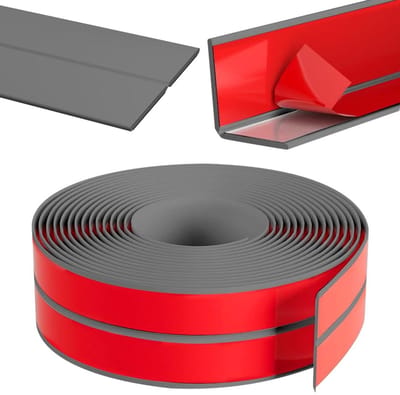 Zelfklevende Plint - Flexibele Randstrip - Keuken en Muren - Waterdicht en Zelfnivellerend - 4 Meter 20x20mm - Grijs