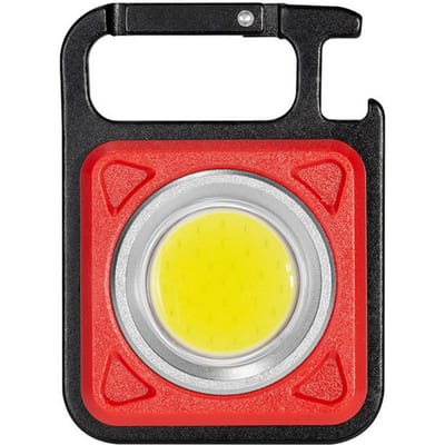 Mini draagbare sleutelhanger Licht COB Lichtbron Campinglantaarn Sterke magneet Haakslot Opvouwbaar rood