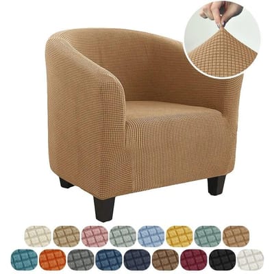 Clubstoelhoes Stretchkuipstoelhoes Effen kleur Bankhoes Polar Fleece Bankhoezen voor Studeerkamer Bar Counter Woonkamer 1pcs