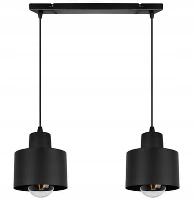 Zwarte Hanglamp Loft Stijl - 2 lichtpunten - E27