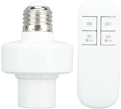 Dailygoody - Draadloze Afstandsbediening Gloeilamp Socket - Eenvoudige Installatie - Wit - Energiebesparende Vervanging - 30 M Bereik - Geschikt voor