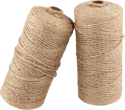 2 mm 3-laags jute touw, 200 m bruin, ideaal voor doe-het-zelf projecten, knutselen en tuindecoratie