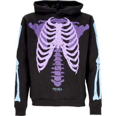 Bones Hoodie Lichtgewicht herenhoodie Zwart/blauw/lila