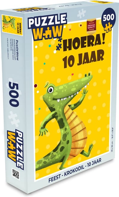 Puzzel Feest - Krokodil - 10 jaar - Legpuzzel - Puzzel 500 stukjes