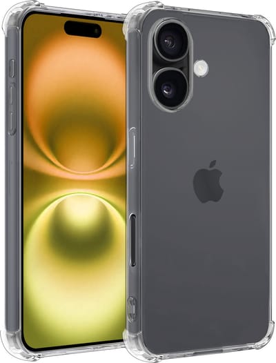 Hoesje - Geschikt voor Apple iPhone 16 - Sterk & Shockproof - Siliconen Case - Back Cover - Telefoon Hoes Shock Proof - Telefoonhoesjes - Transparant