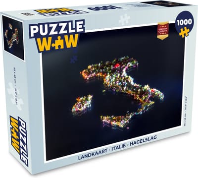 Puzzel Landkaart - Italië - Hagelslag - Legpuzzel - Puzzel 1000 stukjes volwassenen