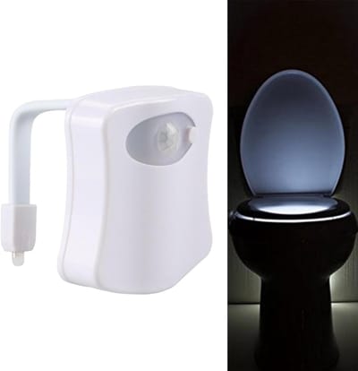 Toiletlicht Bewegingssensor - Nachtlampje WC - Badkamer Verlichten - 16 Kleuren Instelbaar - 5.6 x 7.2 cm - Multicolor