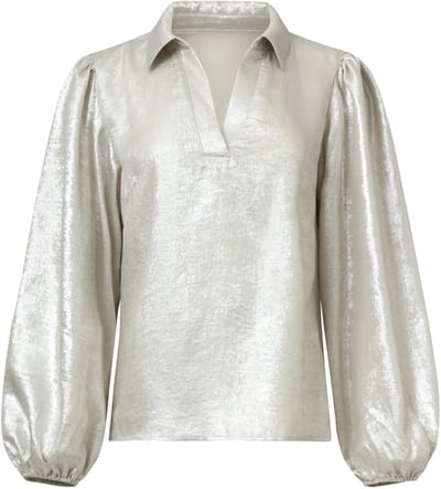 Smashed Lemon Damesglanzende top met trendy losvallende p... |