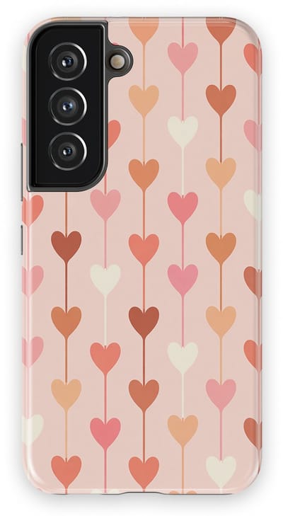 Tough Hoesje met Hartjes Samsung Galaxy S22 | Little Love Tough Case Geschikt voor Mag | Hartjes Print Backcover Samsung Galaxy S22 Falling Hearts