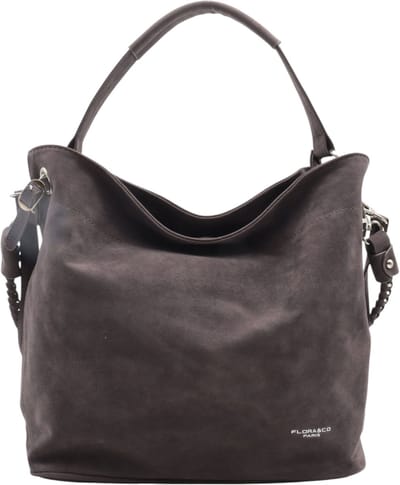 Flora&Co - Handtas - Suede look - grijs