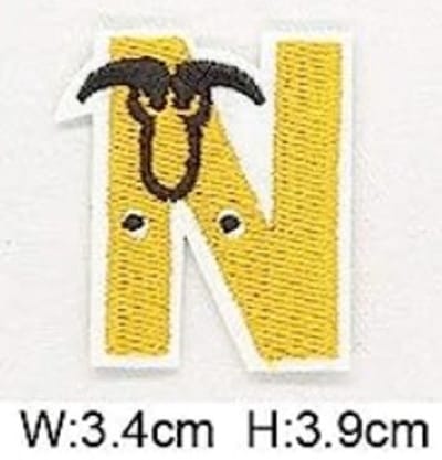 Strijk Embleem Alfabet Patch - Letter N - Dieren - 3,4 x 3,9 cm - Letters Stof Applicatie - Geborduurd - Strijkletters - Patches - Iron On
