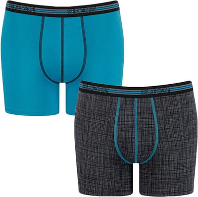 Sloggi Short Match Zwart/Blauw - Maat S