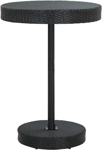 Ronde Buitentafel 75,5x106 cm Poly Rattan Zwart - Tuinmeubel voor Buiten