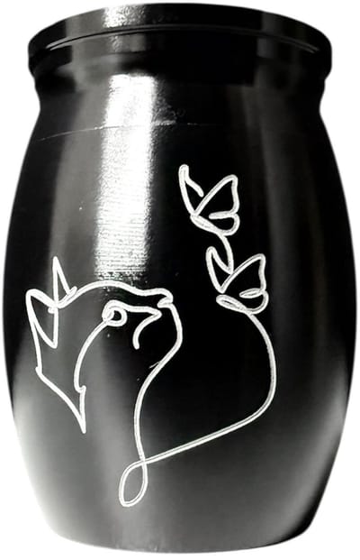 Katten urn - Urne kat - 4x3cm - Urn huisdier - Dierenurn - Urn kat zwart - Urn voor kat - Urn kat - Urn poes - Mini urn kat - Kat urn - Mini urn - Mini-urnen - Gedenkartikelen - Gedenksteen - Gedenksteen kat