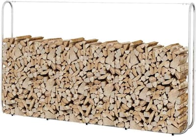 Houtrek Buiten - Stapelrek Opslag - Efficiënt Hout Opslaan - Gegalvaniseerd Staal - 250 x 25 x 150 cm - Zilver