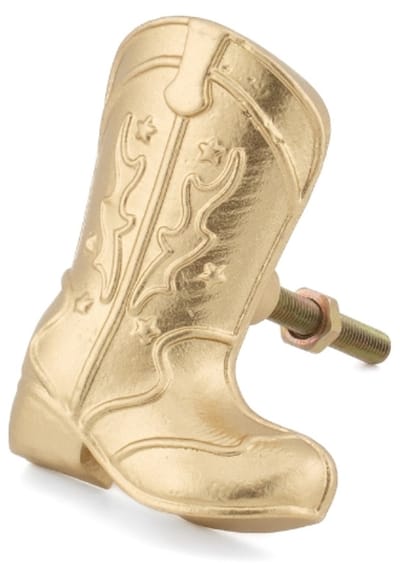 Cowboy laars gouden metalen lade knop - Sasse & Belle