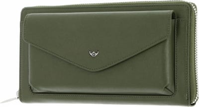 Golden Head Leren portemonnee Valencia RFID Protect RV-Damenbörse 2830 Fango olijfgroen