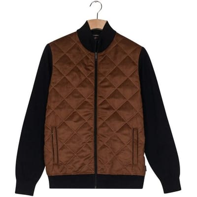 Baileys Vest Fullzip Front Suedine Diamond Stitch Slightly Padded And Quilted Navy / male