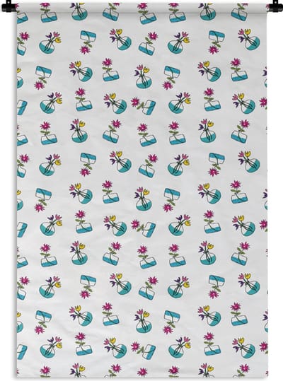 Wandkleed - Wanddoek - Bloemen - Patronen - Lente - 120x180 cm - Wandtapijt