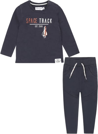 Dirkje - Kledingset - 2delig - Joggingbroek navy - Shirt navy met print - Maat 86