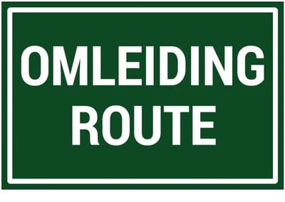 Omleiding route bord | gecoat dibond materiaal | 45 x 30 cm