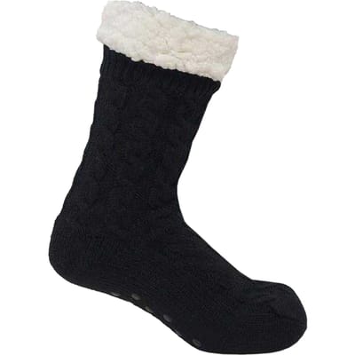 Miso Unisex Volwassen Acryl Slippersokken (Zwart)