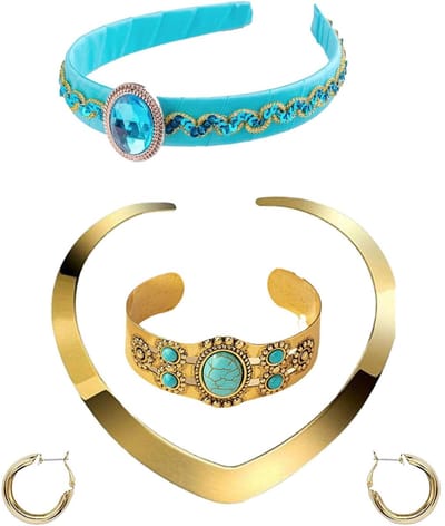 Dailygoods- Prinsessenkostuum - Satijnen Hoofdband - Tiara - Cosplay - Halloween - Carnaval - Verstelbaar en Comfortabel - Kostuumset