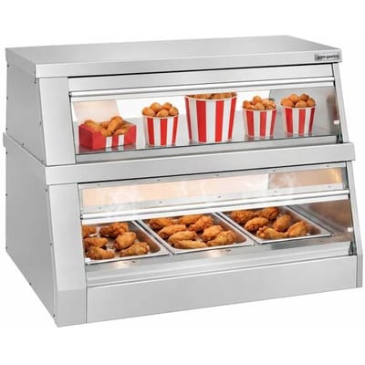 GGM Gastro Warmhaltevitrine - 1200mm - 3,5 kW - für 3x GN 1/1 - 2 Ablagen - separat steuerbar