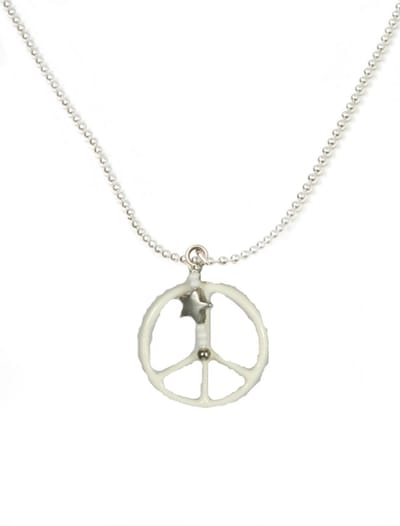 IbizaMen KIDS - Jongens - ketting - ballchain - rvs - peace - van bone