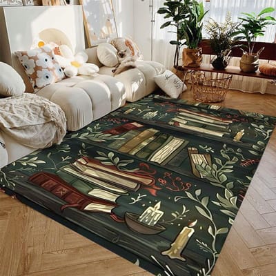 Katten Boekenplank Tapijt Vloerkleed voor Slaapkamer Woonkamer Thuis Bank Kinderen Spel Groot Decor Vloermat Retro Keuken Huisdecoratie 40x60cm16x24in