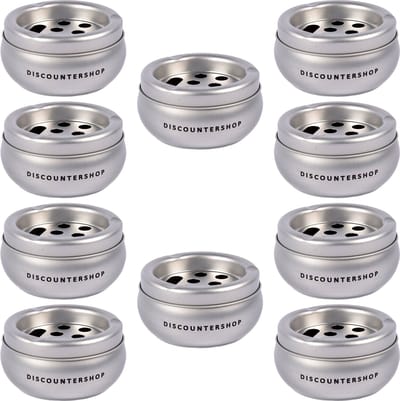 Asbak Set van 10 Zilveren Aluminium Terrasasbakken - Handige Asbakken voor Buiten - 5.5cm x 10cm - Metaal - Tuinartikelen
