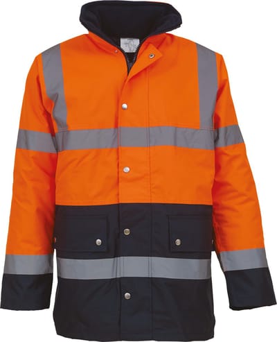 Yoko Signalisatie tweekleurig jack voor de autobaan YHVP302 - Hi Vis Orange / Navy - S
