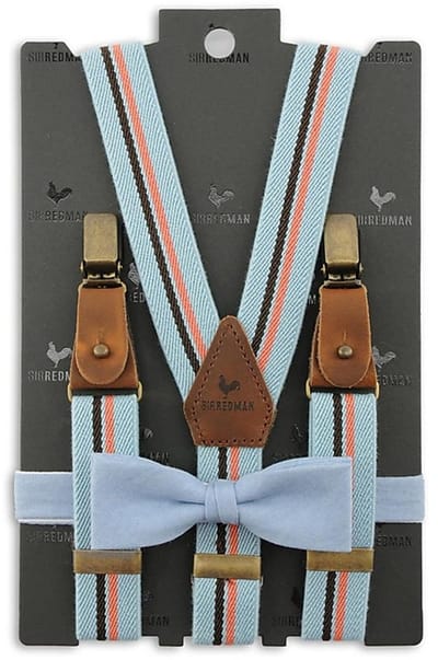 Sir Redman - Bretels met strik - kids bretels combi pack Denim Buddy - lichtblauw