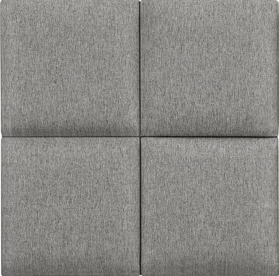 Gestoffeerde wandpanelen Carpino set van 4 stof 30x30 cm lichtgrijs [neu.haus]